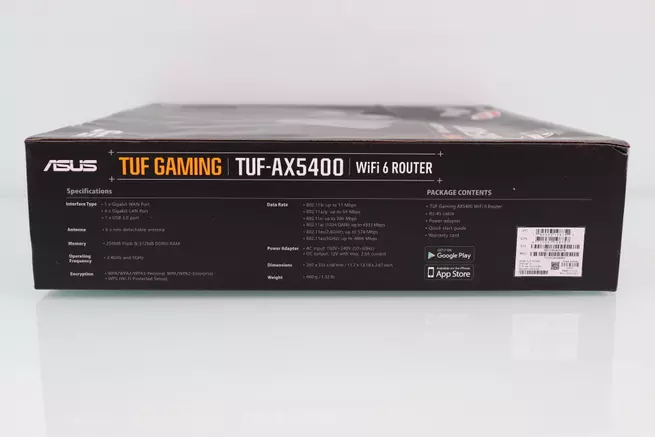 Yanal izquierdo de la caja del yönlendirici oyun ASUS TUF-AX5400