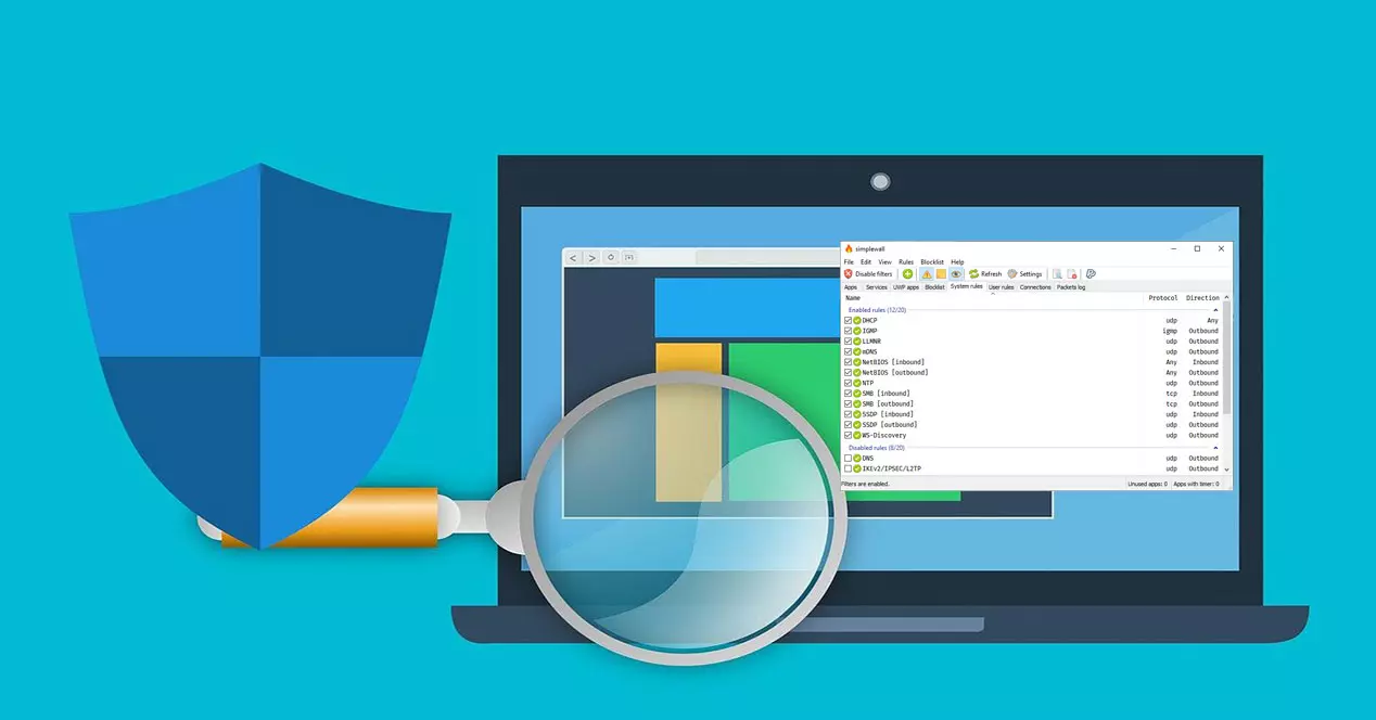 настроить брандмауэр SimpleWall в Windows